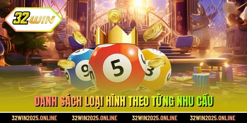 Danh sách loại hình theo từng nhu cầu